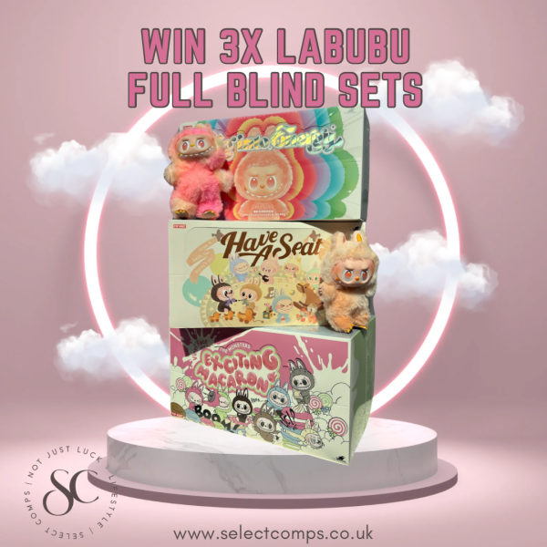 Exclusive Labubu Giveaway – 3 Sealed Box sets of Labubus (macaron, sit down & Big energy series) Plus single boxes as instant wins!